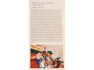 Teremtés hetének Ünnepe - Zöldvasárnap Alsógödön